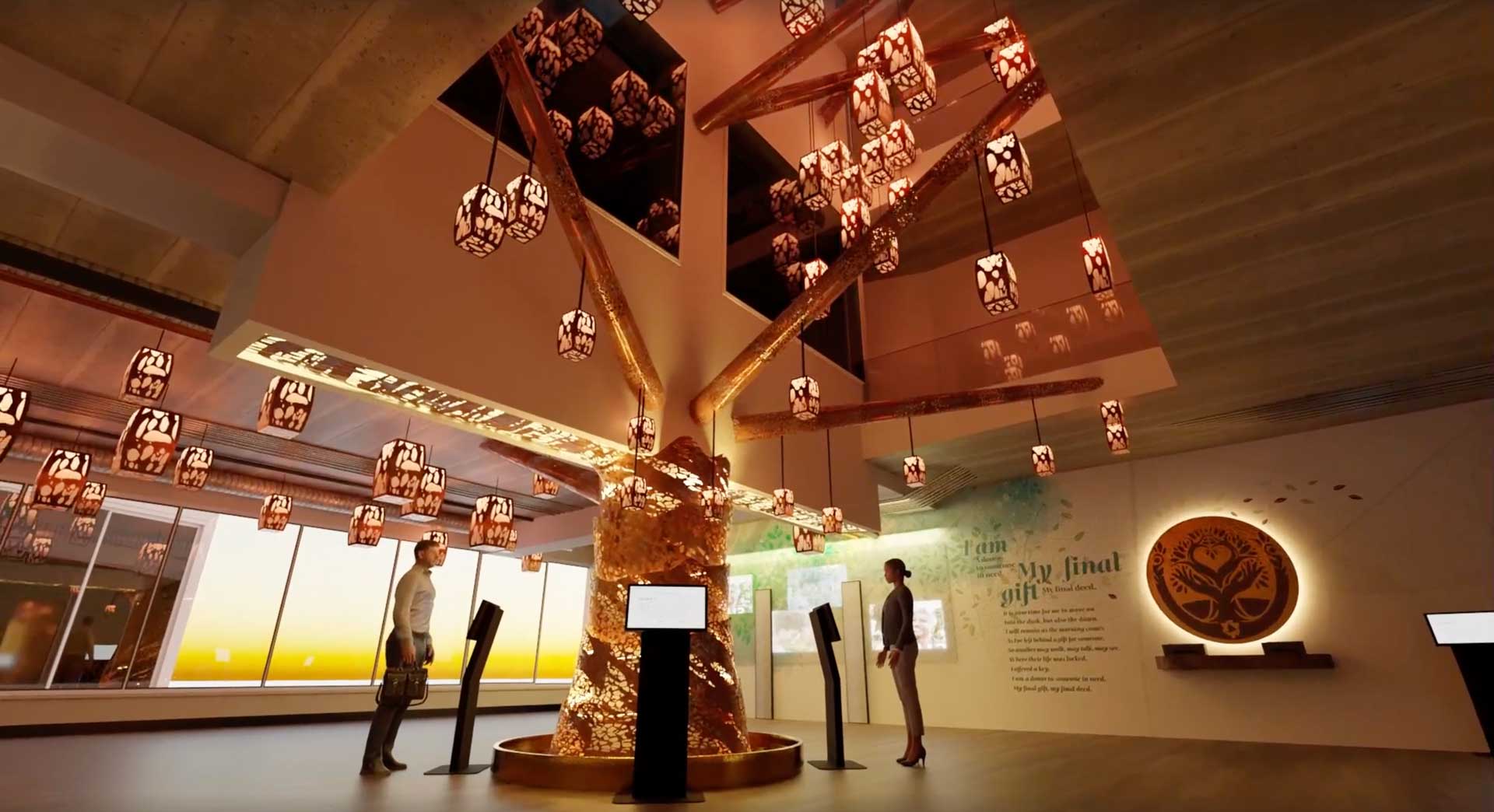 A rendering of the in person donor experience.